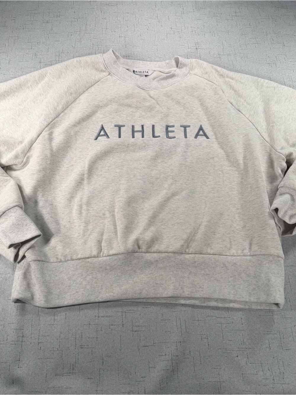 Athleta Gray Crewneck Sweatshirt with Logo